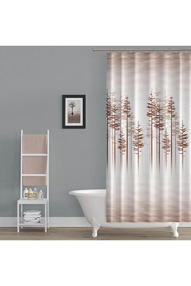 Banyo Perdesi 2x120x200 Çift Kanat Duş Perdesi Halka Hediyeli Duşakabin Perdesi 3390 - 1