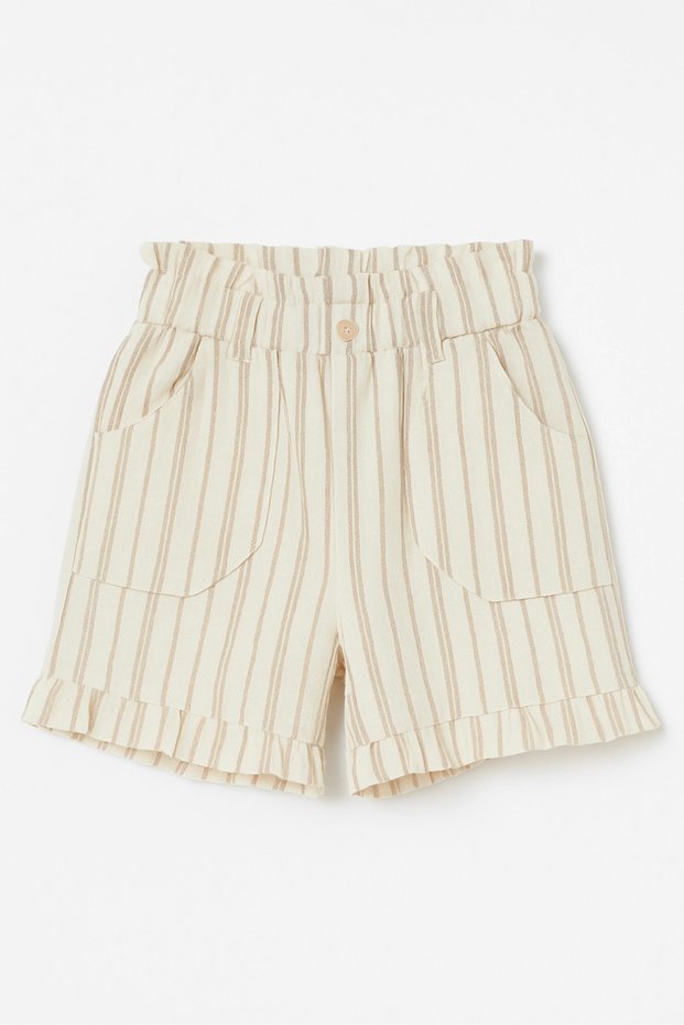 Girl's Linen Striped Shorts