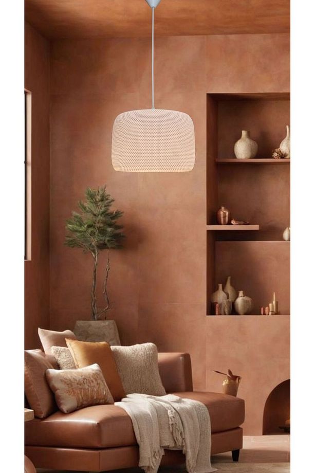 Hydra Beyaz Mesh Yüzey Avize, Pinterest Tarzı Tekli Sarkıt Avize (BİOPLASTİK) E27 - 2