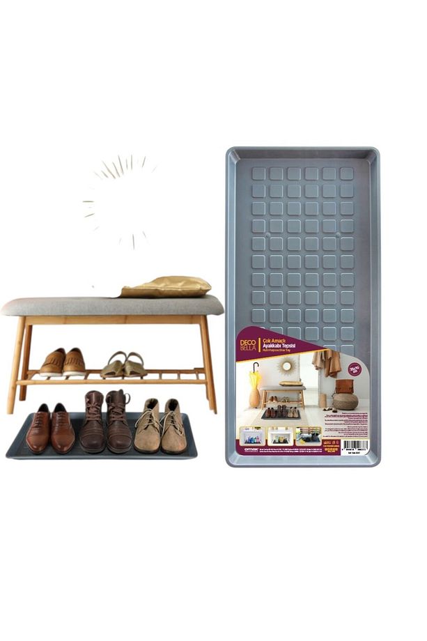 Kapı Önü Ayakkabılık , Tepsi, Çekecek Seti 3'lü Set (4katlı Ayakkabılık , Ayakkabı Tepsisi, Çekecek) - 3