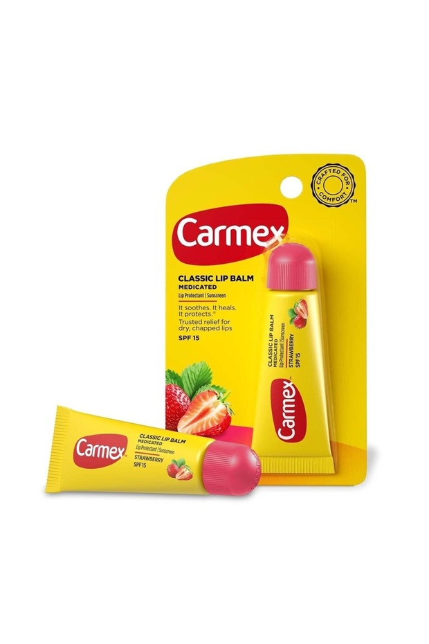 Carmex Daily Care Lip Balm Strawberry SPF 15, 0.35 oz (Tube in Blister Pack)