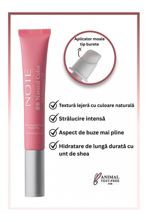 Note BB Lip Corrector 04 – Luciu de buze portocaliu hidratant cu aplicator cushion – 12 ml - 2