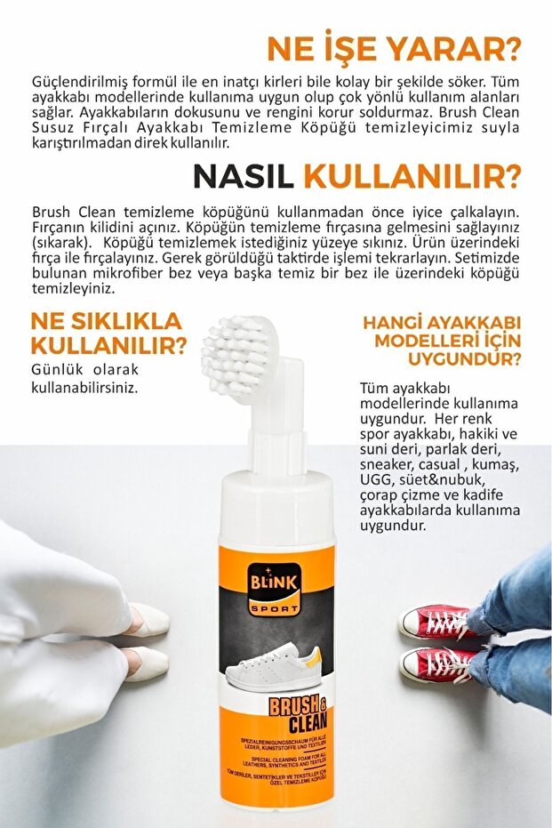 Brush Clean Susuz Fırçalı Ayakkabı Temizleme Köpüğü - 3