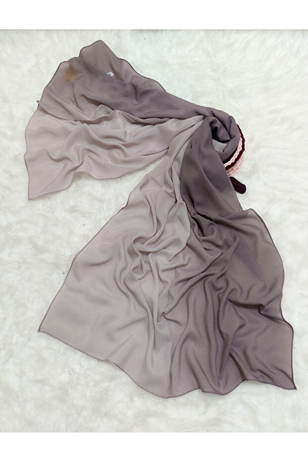 شال شيفون منقوش موديل متدرج ناعم - مرن - ناعم - 1