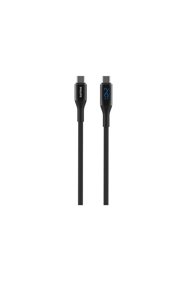 DLC4583C/00 240W LED Ekranlı Usb-C To Usb-C Şarj Kablosu 2 Metre Siyah - 1
