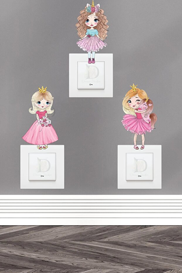 مجموعة ملصقات الأميرات مكونة من 3 قطع - 1