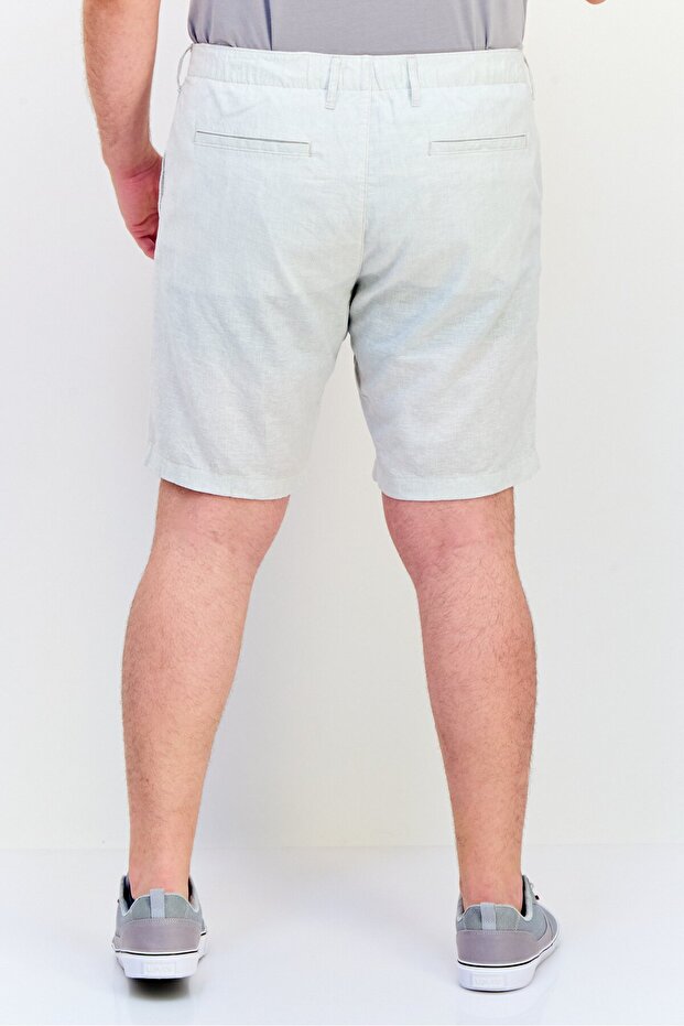 Men Micro Stripe Basic Shorts, Grey - 3