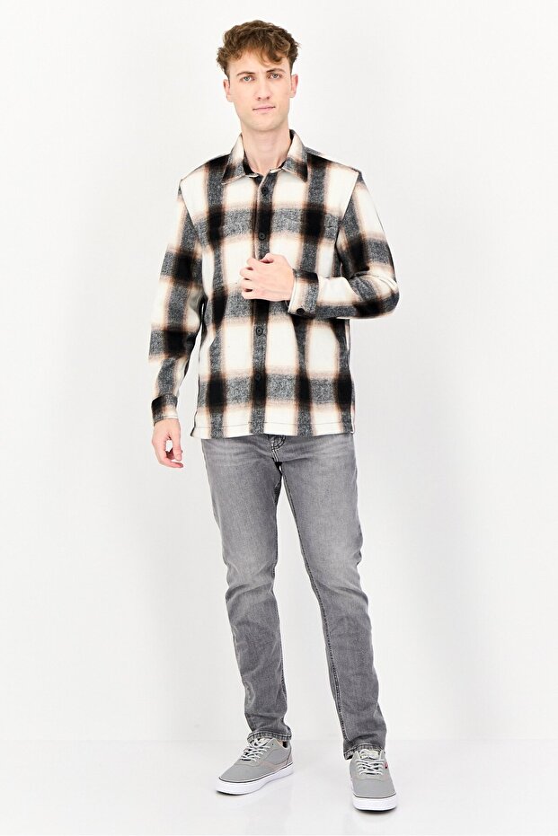 قميص جاكيت منقوش للرجال، متعدد الألوان - 4