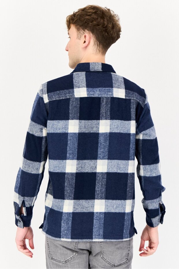 Men Checkered Jacket Shirt ,Multicolor - 3
