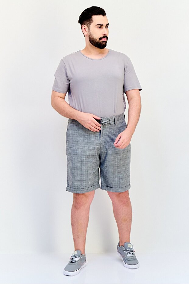 Men Plaid Basic Shorts, Multicolor - 4