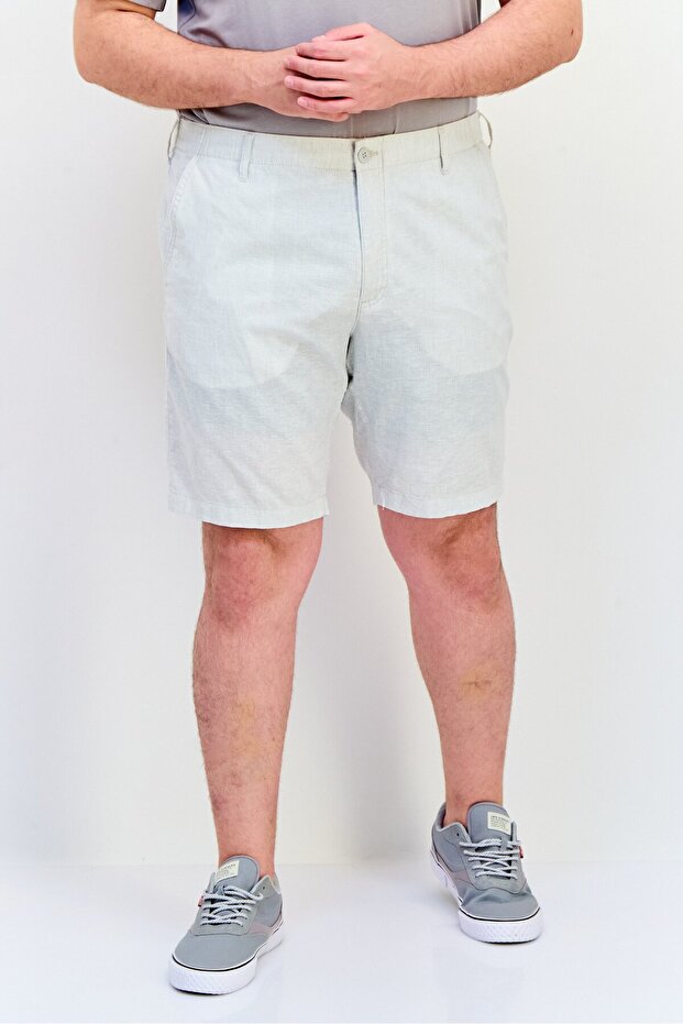 Men Micro Stripe Basic Shorts, Grey - 1