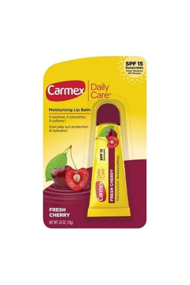 Carmex Daily Care Moisturizing Lip Balm, Fresh Cherry, SPF 15, 0.35 oz/10g