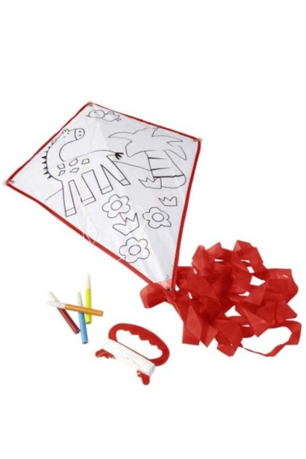 Vitacelli DIY Kites For Kids Kite Making Kit Bulk Decorating Coloring Kite Red Beach Kite For Outdoo