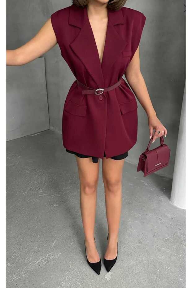 Blazer Lined Buttoned Jacket Vest - 3