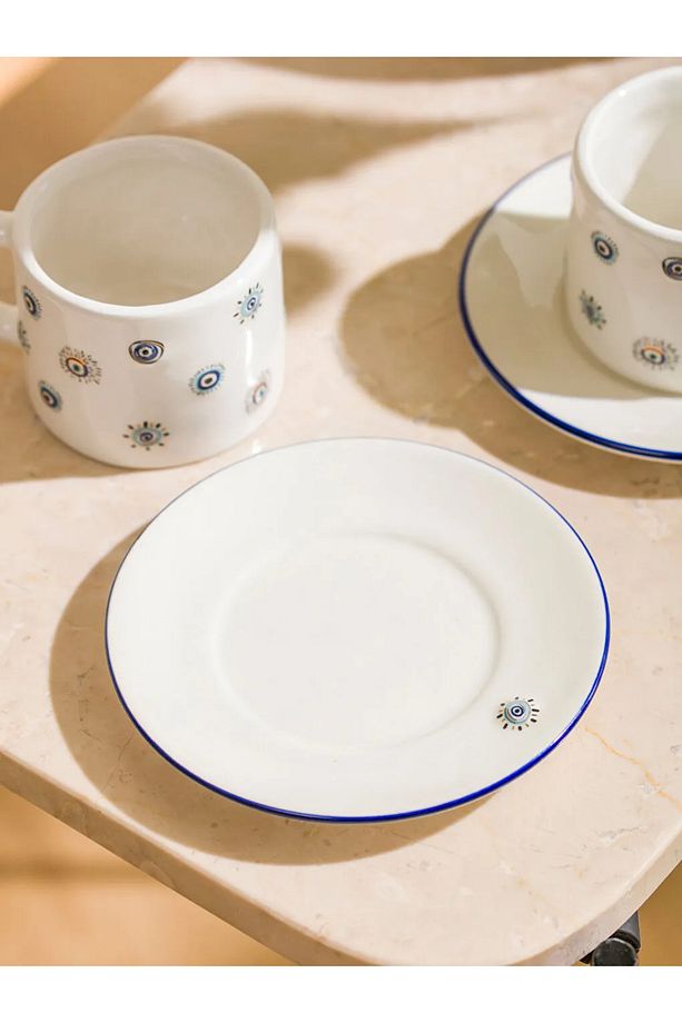 LCW HOME Karışık Göz Baskılı 2 Kişilik Seramik Kahve Fincan Takım 100 ml - 3