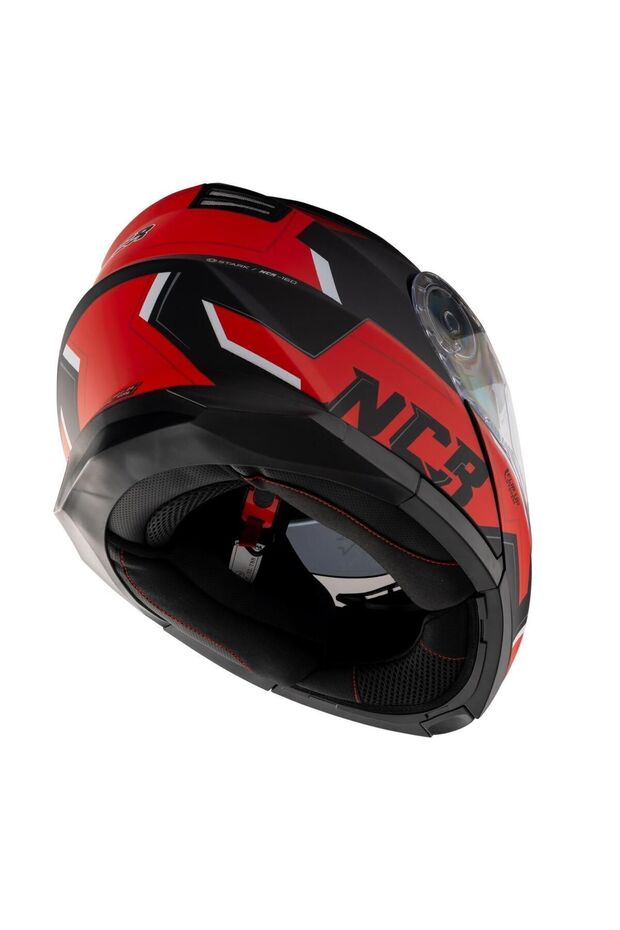 Stars Çene Açılır Kırmızı Kask (Ece Belgeli) - 5