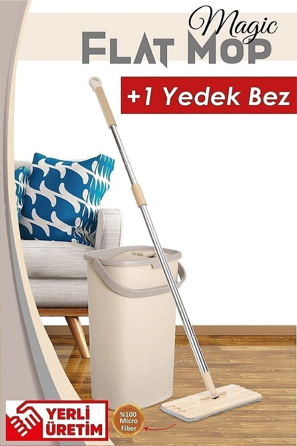 Magic Flat Mop Set + 1 Yedek Bez - 1