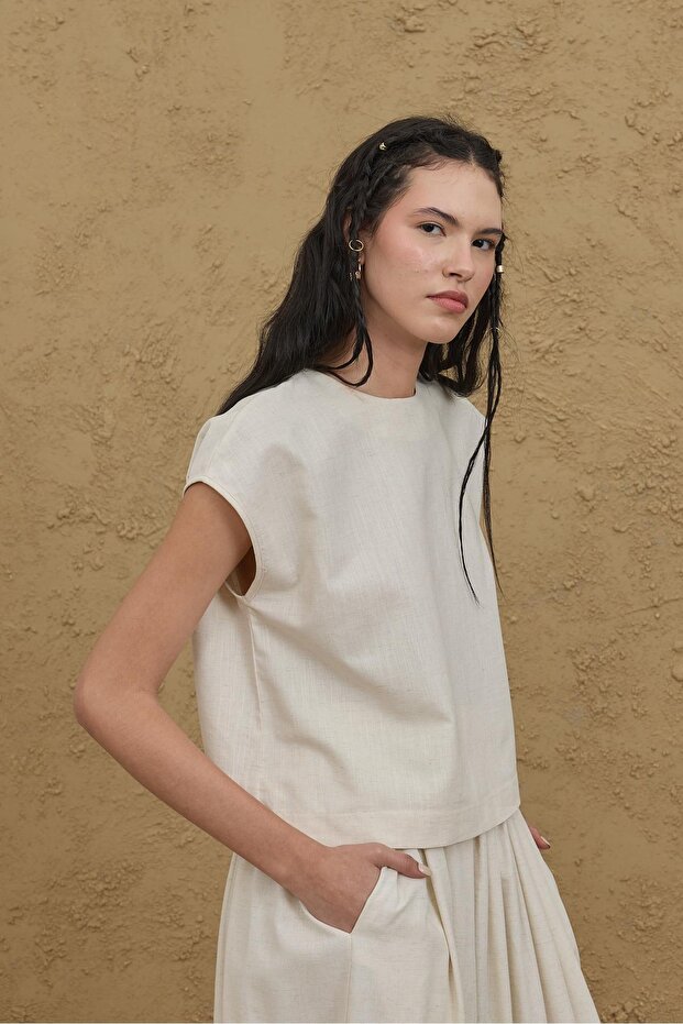 Basic Keten Üst Naturel - 5