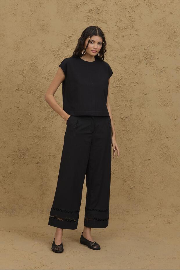 Basic Keten Üst Siyah - 2