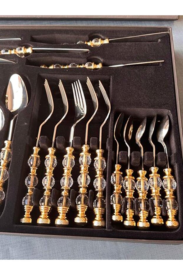 RUSTİK 24 PARÇA YEMEK SETİ ALTIN - 3