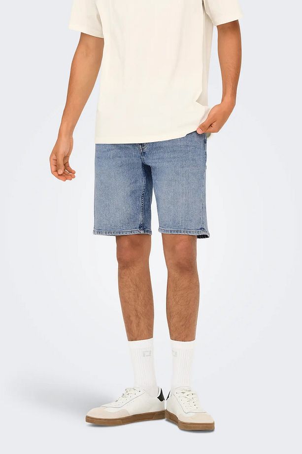 Only & Sons Erkek Onsweft Regular Fit Jean Şort 22032927 Mavi - 2