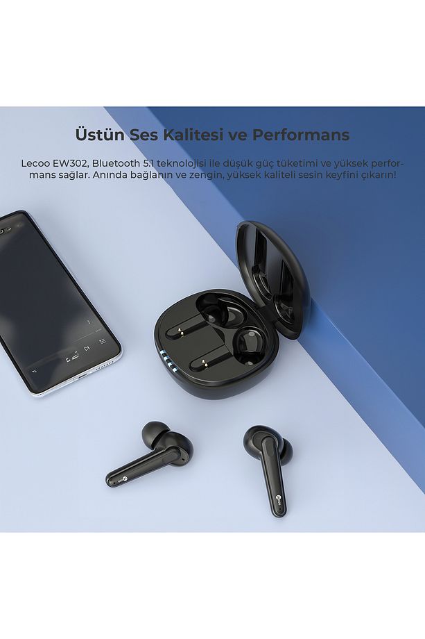 Ew302 Kablosuz Bluetooth 5.1 Tws Mikrofonlu Kulak Içi Kulaklık Siyah - 4