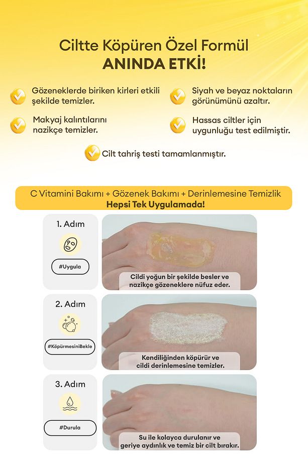 Ciltte Köpüren Jel Temizleyici & Maske Vita C Plus All In One Pack Foam Cleanser 200 ml - 4
