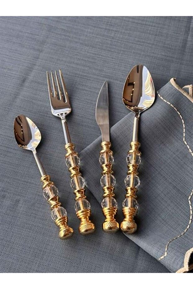 RUSTİK 24 PARÇA YEMEK SETİ ALTIN - 1