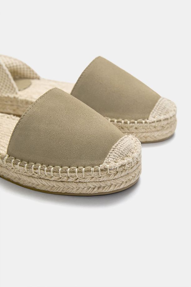 Bağcıklı deri espadril - 5
