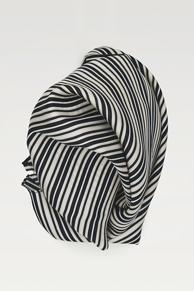 %100 ipek çizgili fular - 4