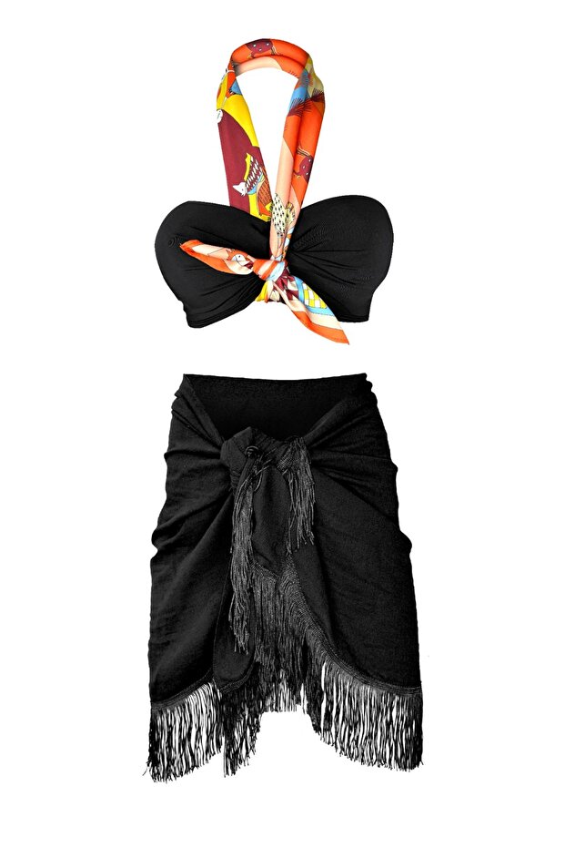 Nil Fular Yellow&Oranj Fular Eşarp - 8