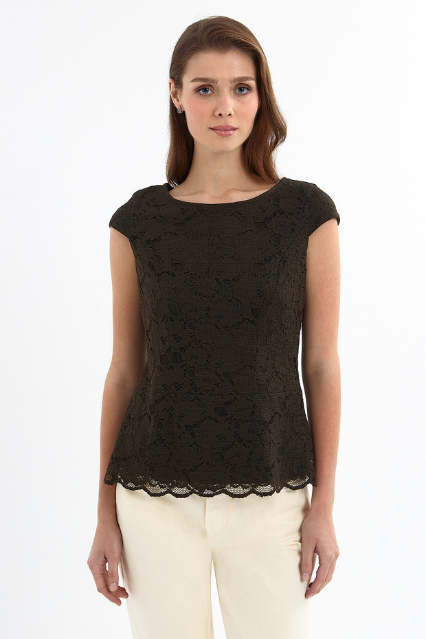 Haki Dantel Bluz - 1