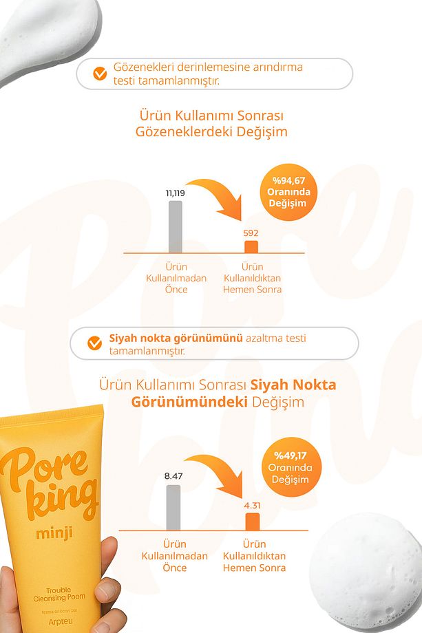 Gözenek Arındıran&Siyah Nokta Karşıtı Temizleme Köpüğü A'PIEU Pore King Minji Trouble Cleansing Foam - 5