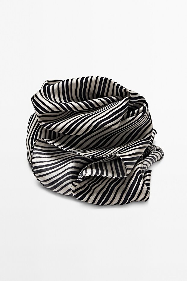 %100 ipek çizgili fular - 3