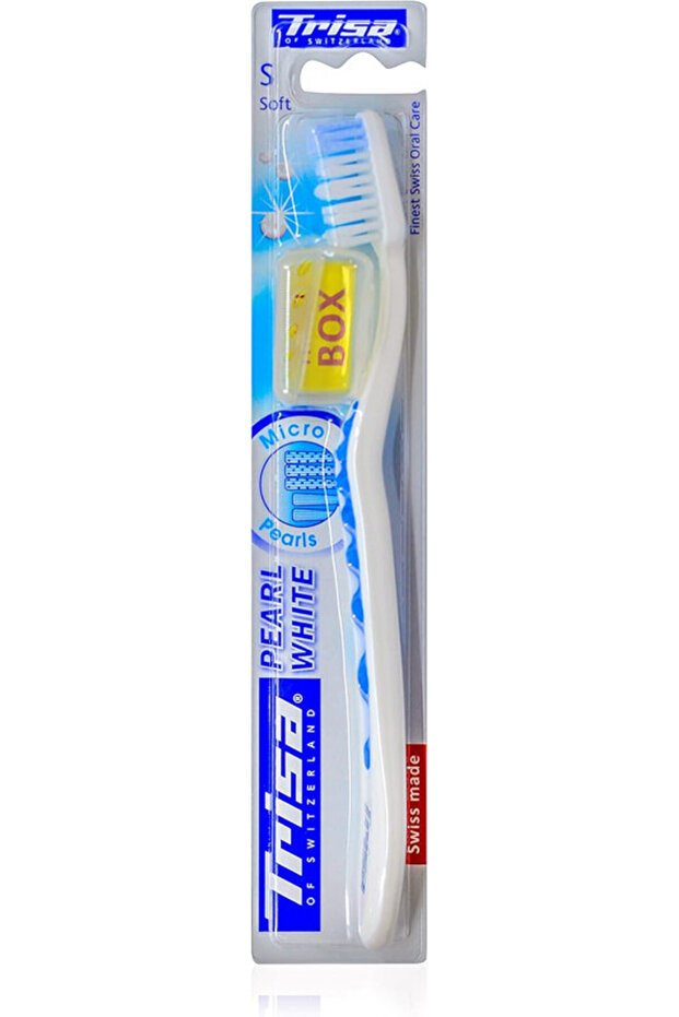 Trisa Pearl White Soft Toothbrush, Assorted