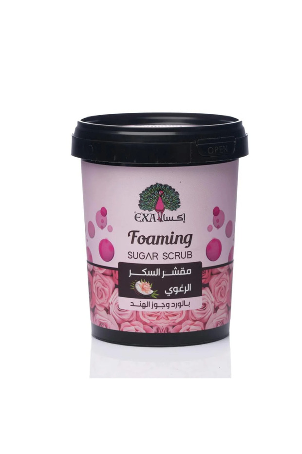 مقشر السكر الرغوي بالورد وجوز الهند من اكسا 500جم