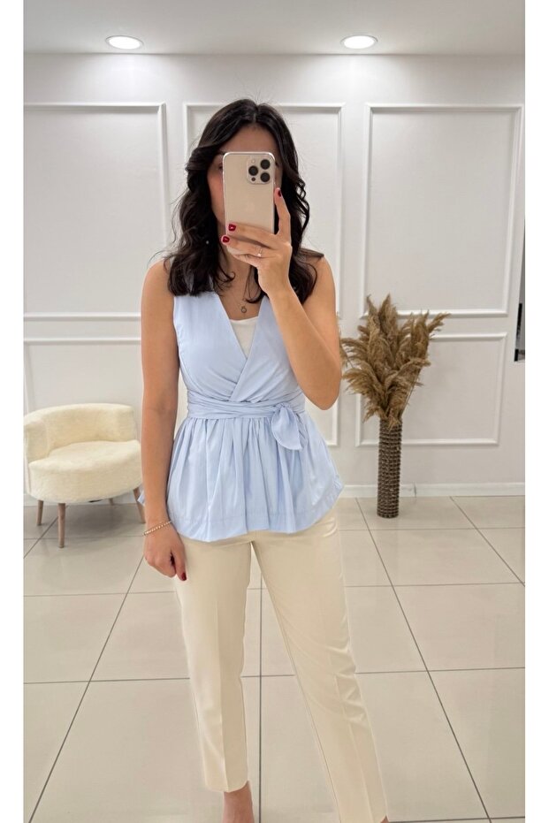 Belden Bağlamalı Gömlek - 2