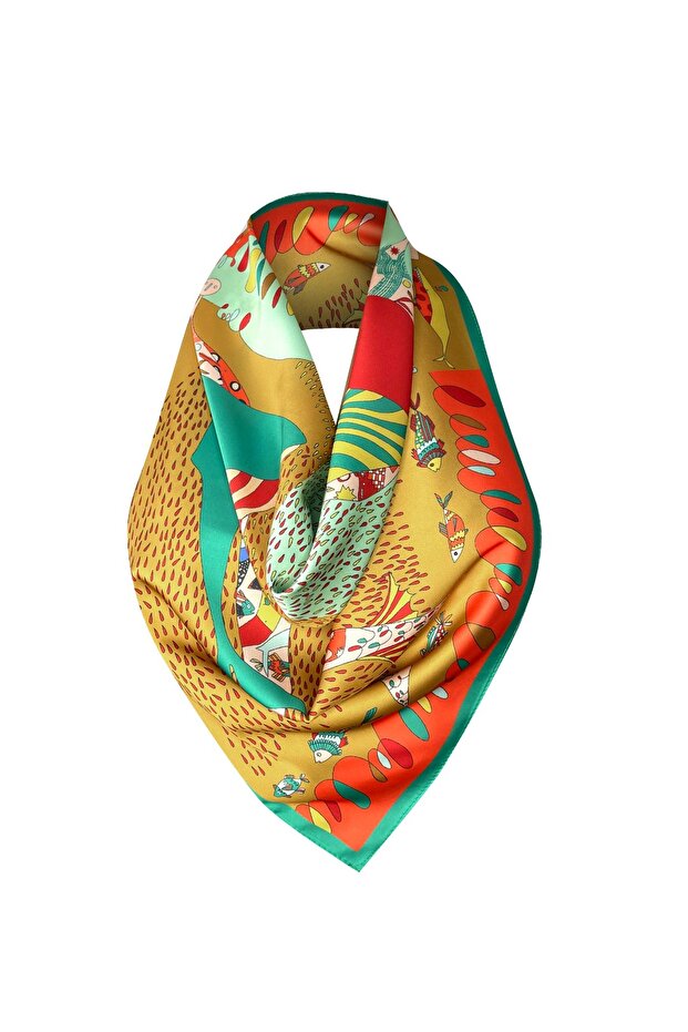 Nil Fular Mint&Gold Fular Eşarp - 7