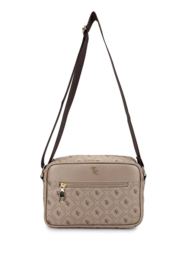 Women's Vegan Gold Messenger Bag