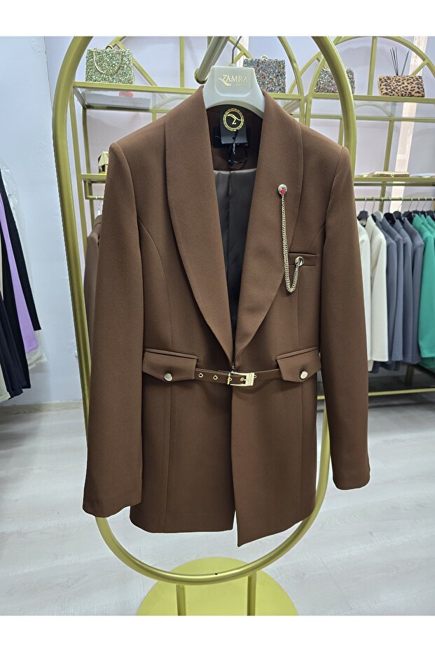 Belted Blazer Jacket - 4