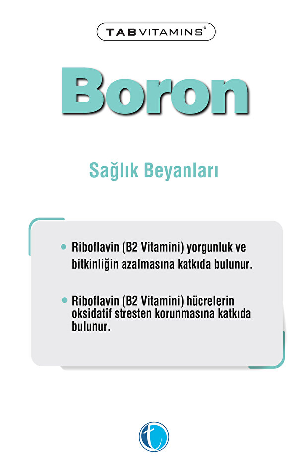 Boron 120 Bitkisel Kapsül Bor (3 mg) Vitamin B2 - 4