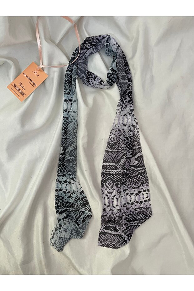Multicolored Snake Pattern Scarf - 1