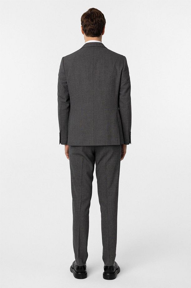 Siyah Slim Fit Desenli Mono Yaka 6 Drop Klasik Takım Elbise - 6