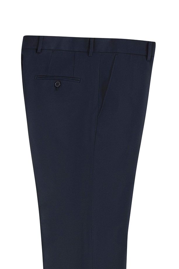 Lacivert Regular Desenli Kumaş Pantolon - 2