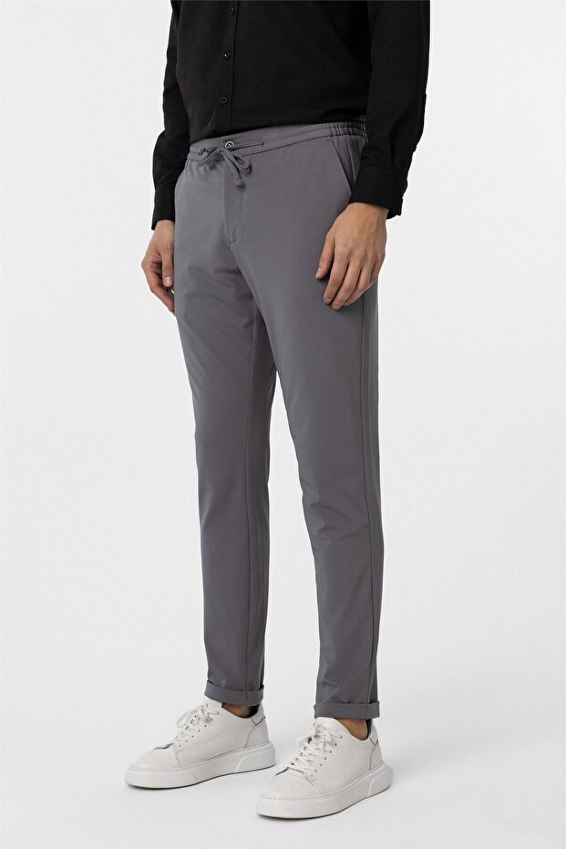 Antrasit Slim Fit Düz Jogger Pantolon - 3