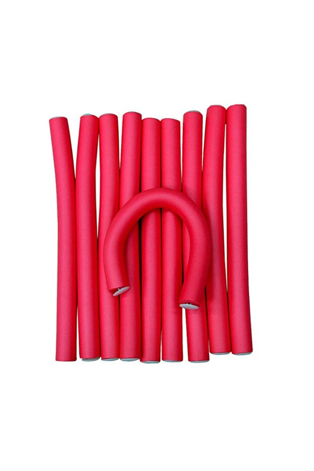 Long Twist-flexible Foam Hair Roller -12 Pc, Red