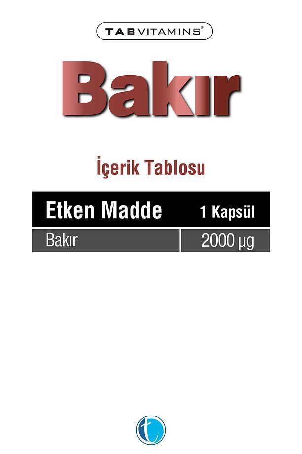 Bakır 120 Bitkisel Kapsül Bakır Bisglisinat 2 mg - 4