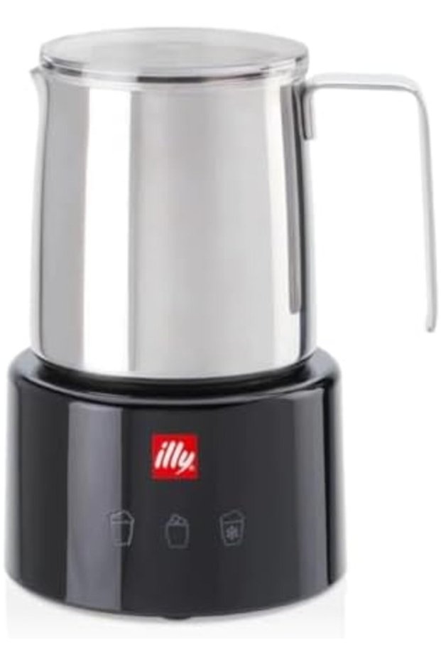 Electric Milk Frother by Piero Lissoni for Hot & Cold Milk Foam & Hot Chocolate (Stainless)