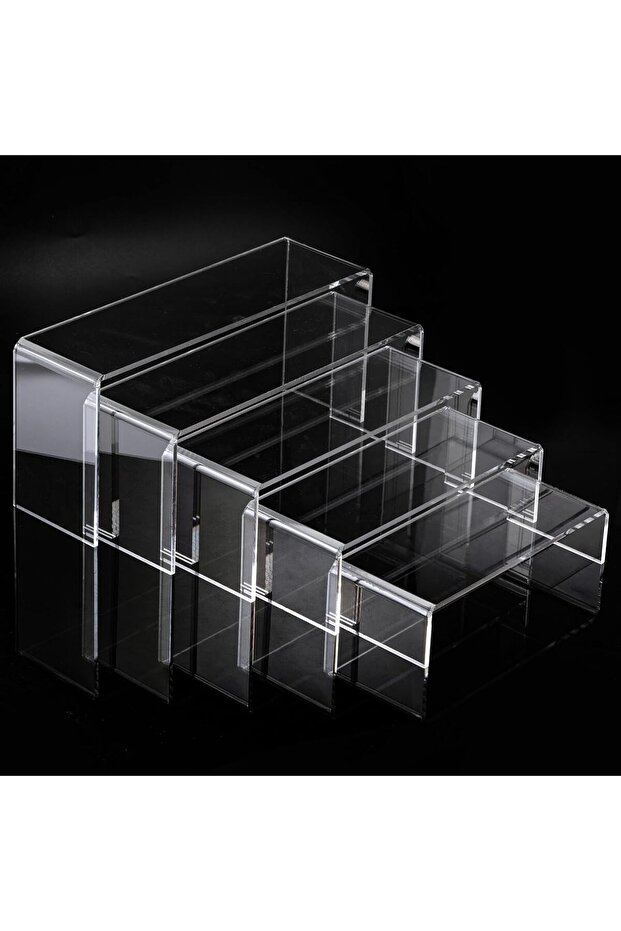 5 Pack, Transparent Perfume Organiser Acrylic Display Stand, Clear Acrylic Stand
