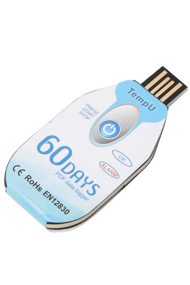 مسجل درجة الحرارة USB، مسجل بيانات متين يحتوي على 10000 نقطة، تقرير PDF للاستخدام مرة واحدة
